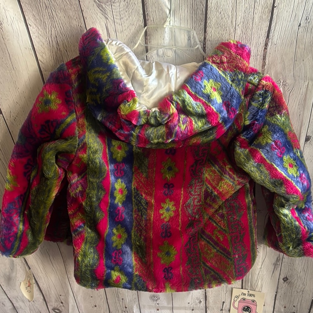 Girl’s Colorful Patterned Zip-Up Jacket - Picture 5 of 6